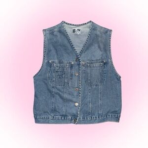 HG•NY Light Wash Denim Vest with Heart Logo